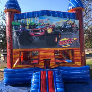 BLAZE AND THE MONSTER MACHINE BOUNCE HOUSE WITH MINI BASKETBALL HOOP