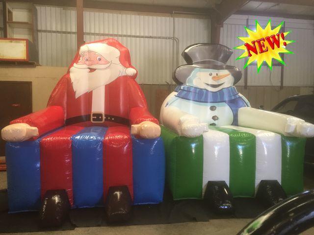 New Jumbo Santa Claus and Frosty the Snowman novelty chair set