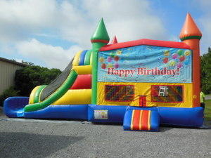 Happy Birthday Balloon Jumper and slide