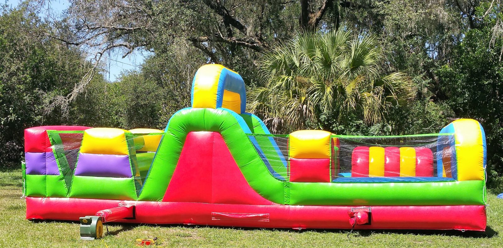 30ft Retro Obstacle Course Bounce House Tampa | Bounce A Lot ...