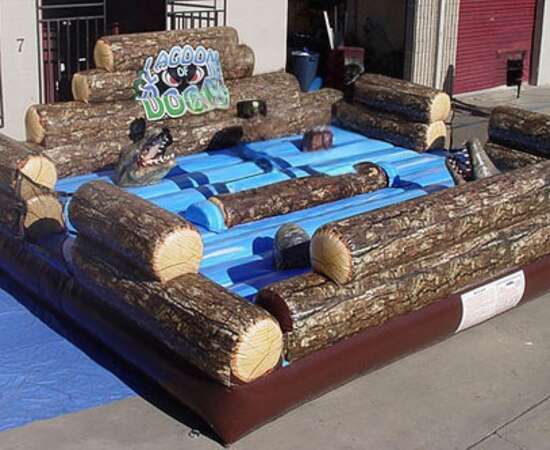 Bounce A Lot Inflatables Lagoon of Doom dry log rolling inflatable game rental
