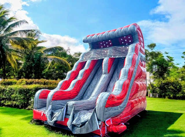 *NEW* 20ft Red Wave Two Lane Dry Slide - UNIT 568