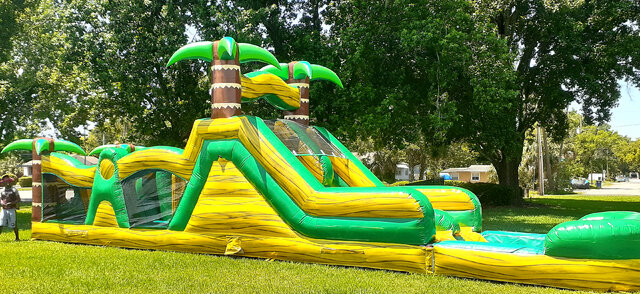 NEW 43ft WET Go Bananas Two Lane Obstacle Course with pool - UNIT 403 + 618