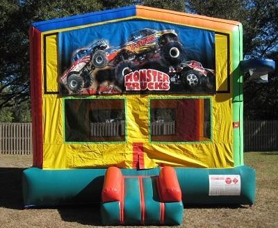 Monster Truck Themed 2 in 1 Multi-Colored Bounce w/Hoops - UNIT #112