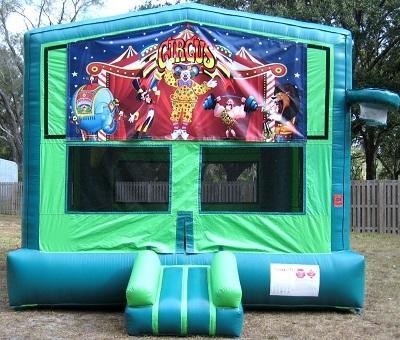 Circus 2 in 1 GREEN Bounce w/Hoops - UNIT #113
