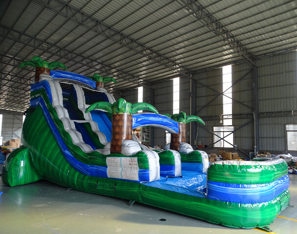 19 Ft Blue Crush Water Slide with Pool