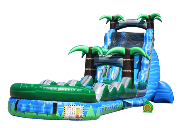 22 Ft Blue Crush Inflatable Water Slide with Slip and Slide