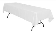 60"x120" Rectangular Polyester Tablecloth - White