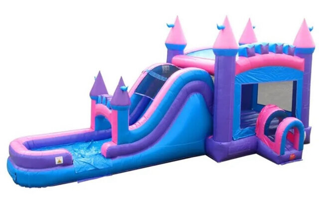 Pink Castle Bounce House + Slide