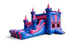 Wet or dry slides with bounce house combos
