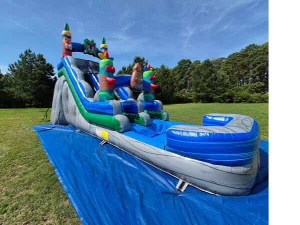 19' Tiki Island Inflatable Dry Slide