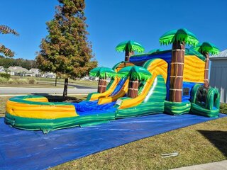 Cali Palms Dual Lane Combo with Water Slide