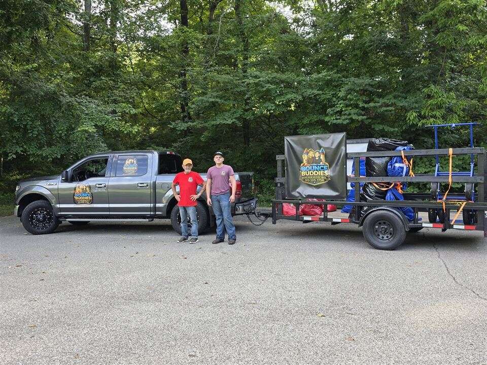 Bounce Buddies truck and trailer at Sharon Woods in Sharonville, Ohio