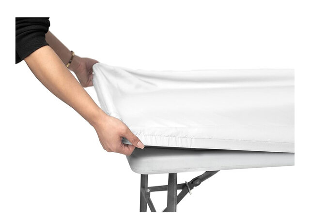 6ft White Stretch Fabric Table Top