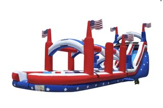 18ft  Red White & Blue Dual Water Slide - * 16-18-08