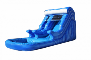 14 Ft Blue Marble Slide with Pool *16-14-02
