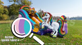 Rainbow Unicorn 16' Water or Dry Slide