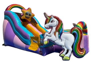 Rainbow Unicorn 16' Water or Dry Slide