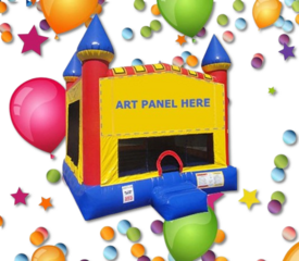 13' x 13' PLain castle -red, blue, yellow