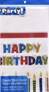 Happy Birthday Plastic Party Table Cover