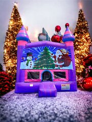 Christmas Tree Pink N Purple Marble Castle Bounce House 