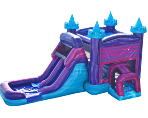 Pink and Purple Bounce House Combo Dry