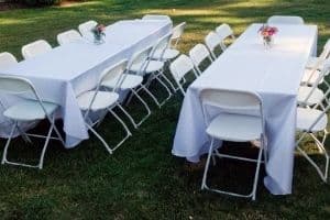 Tent, table and chairs rentals