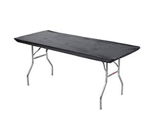 z. Plastic Fitted Table Covers - 6' Banquet Black