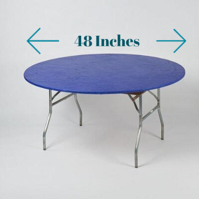 z. Plastic Fitted Table Covers - 48 Inch Round Blue