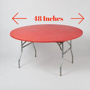 Plastic Fitted Table Covers - 48" Round Red