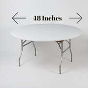 Plastic Fitted Table Covers - 48" Round White