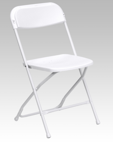 Chairs - White Plastic Folding - CP