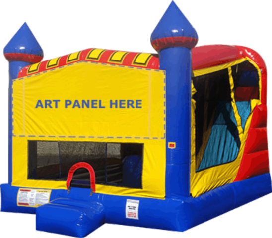 Large Castle Combo Dry with Slide and Basketball Hoop