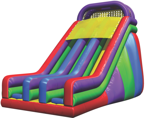 Huge 24 Foot Dual Lane Dry Slide