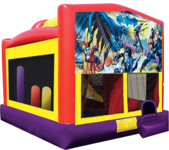 Batman Large Combo Obstacle Course Bounce House 20x16 with Slide and Hoop