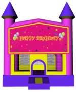 Pink Castle Happy Birthday 13x13 Fun House