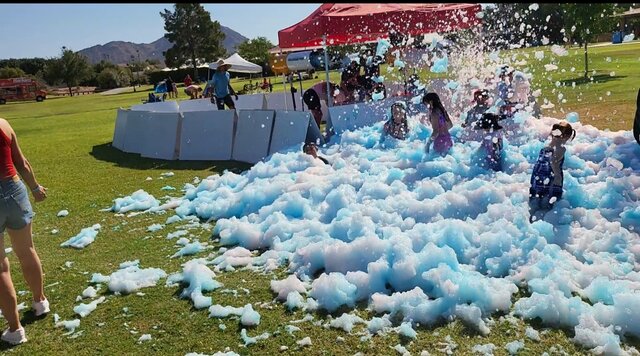 City of Scottsdale 4th of July Foam Party - Pink foam and Blue foam