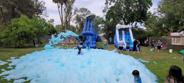 Back yard foam party - Foam machine rentals in Phoenix, Mesa, Scottsdale, Chandler, Gilbert