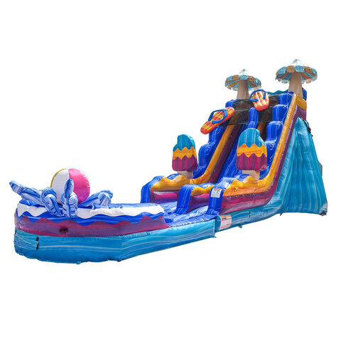 22ft Pool Party Single Lane Waterslide w Pool 