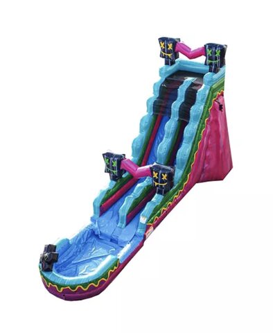 22ft Level Up Single Lane Waterslide w Pool