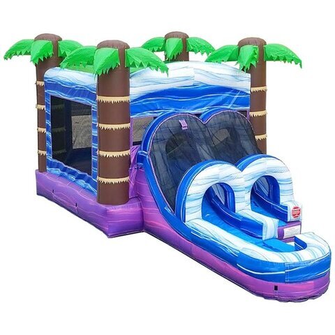 Kids Tropical Bounce House Slide Combo (Wet/Dry)