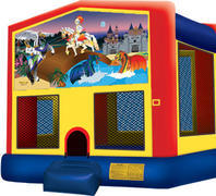 Knights and Dragons Bounce House with internal basketball hoop (13 x 13) 
