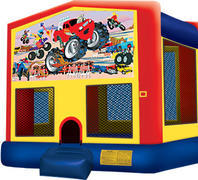 Monster Truck Bounce House with internal basketball hoop (13 x 13) 