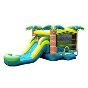 Tropical Bounce House with Waterslide