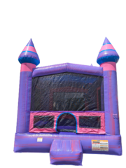 Purple Castle Bounce House with internal basketball hoop (13 x 13)