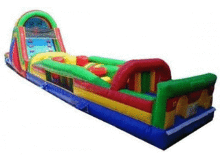 66' ELEMENT DUAL LANE WATER SLIDE OBSTACLE COURSE