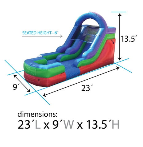 12' High Red Waterslide