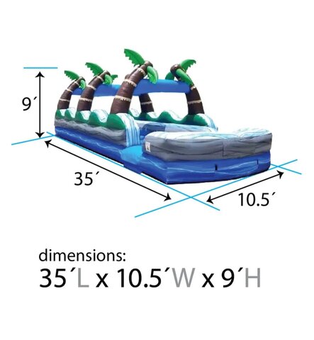 35' Tropical Marble Dual Lane Inflatable Slip n Slode