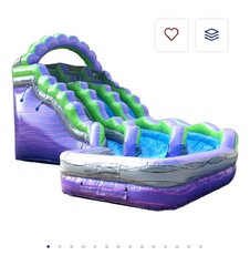 19ft Tall Purple Marble Double Lane Curved Inflatable Waterslide
