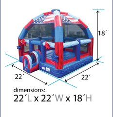 Patriotic Big Bubba Boune House 22ft X 22ft X 18ft